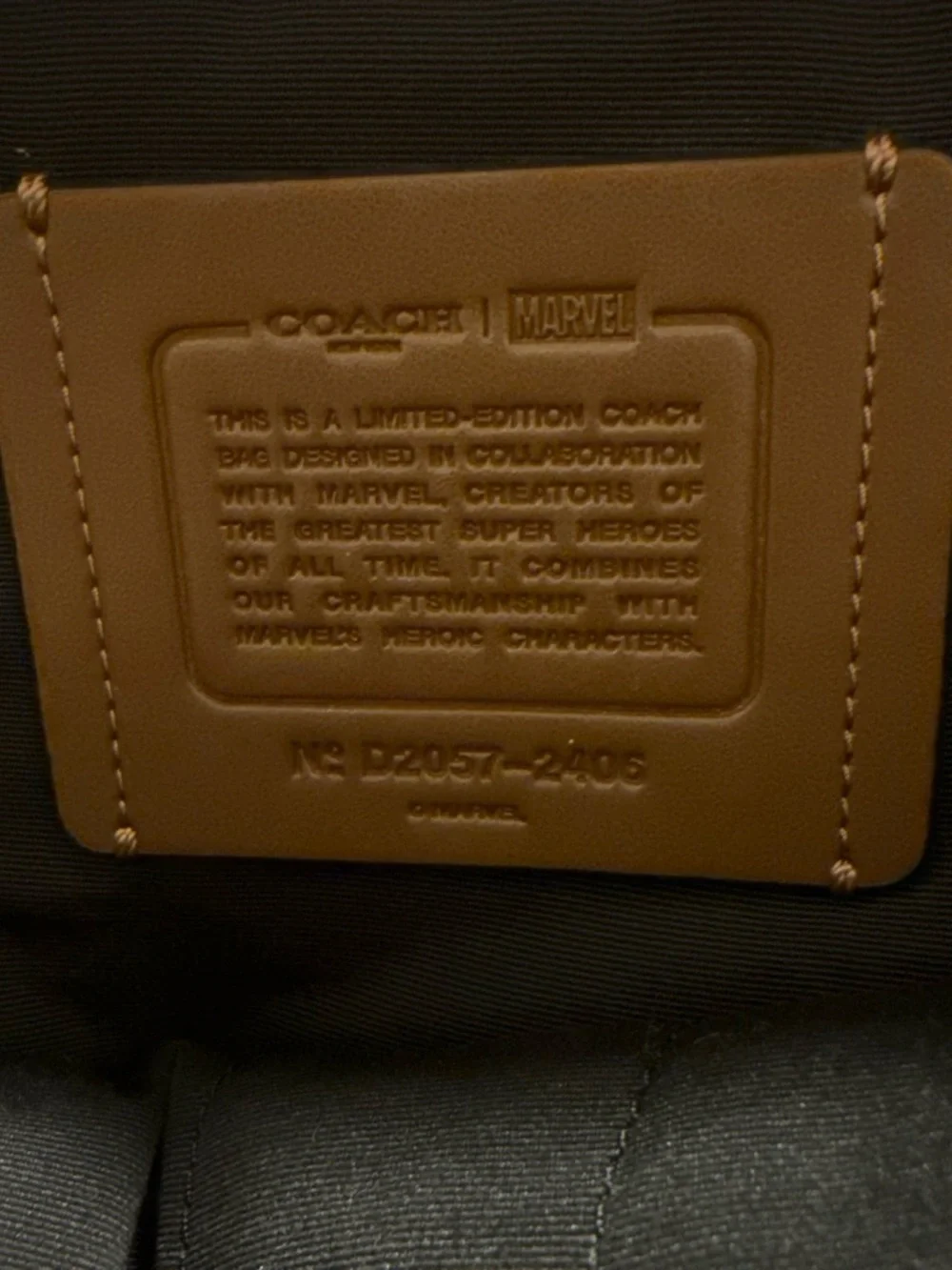 Coach White, Black & Brown Marvel Patch Mini Backpack